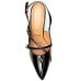 Scarpin Vizzano Slingback Fivelas Salto Médio Verniz - Preto