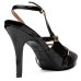 Scarpin Vizzano Slingback Fivelas Salto Médio Verniz - Preto