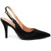 Scarpin Vizzano Salto Alto Bico Fino Pelica - Preto