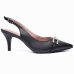 Scarpin Vizzano Slingback Strass Salto Médio - Preto