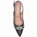 Scarpin Vizzano Slingback Strass Salto Médio - Preto