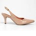 Scarpin Vizzano Slingback Verniz Salto Fino Médio - Bege