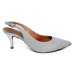 Scarpin Vizzano Slingback Gliter Salto Fino Médio - Prata