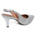 Scarpin Vizzano Slingback Gliter Salto Fino Médio - Prata