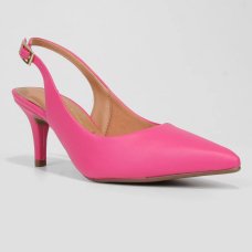 Scarpin Vizzano Slingback Salto Fino Médio - Rosa