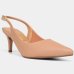 Scarpin Vizzano Slingback Salto Fino Médio - Bege