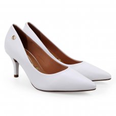 Scarpin Vizzano Salto Médio Bico Fino Feminino - Branco