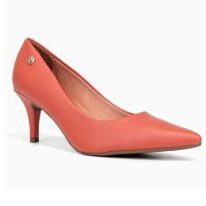 Scarpin Vizzano Salto Médio Bico Fino Feminino - Laranja