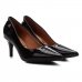 Scarpin Vizzano Bico Fino Salto Médio Verniz Feminino - Preto
