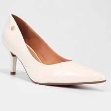 Scarpin Vizzano Bico Fino Salto Médio Verniz - Branco