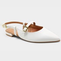 Sandália Vizzano Salto baixo Bico Fino Feminino - Off White
