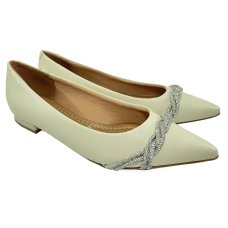 Sapatilha Vizzano Enfeite Tiras Strass Feminina - Creme