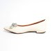 Sapatilha Vizzano Bico Fino Laço Strass Feminina - Branco Creme