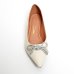 Sapatilha Vizzano Bico Fino Laço Strass Feminina - Branco Creme