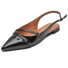 Sapatilha Vizzano Slingback Verniz Bico Fino - Preto