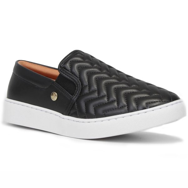 Slip On Vizzano Matelassê Feminino - Preto