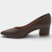 Scarpin Vizzano Bico Fino Salto Bloco Feminino - Marrom Escuro