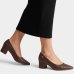 Scarpin Vizzano Bico Fino Salto Bloco Feminino - Marrom Escuro