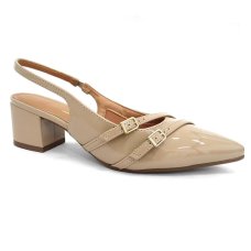 Scarpin Vizzano Slingback Salto Bloco - Bege