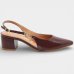 Scarpin Vizzano Slingback Salto Bloco Verniz Detalhe - Bordô