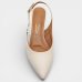 Scarpin Vizzano Slingback Salto Bloco Detalhe - Creme