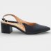 Scarpin Vizzano Slingback Salto Bloco Detalhe - Preto