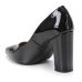 Scarpin Vizzano Salto Alto Grosso Verniz Feminino - Preto