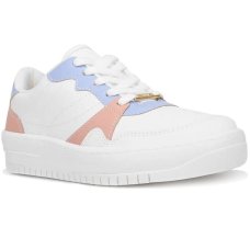 Tênis Vizzano Sneaker Recortes Feminino - Branco e Rosa