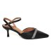 Scarpin Vizzano Tira Strass Salto Baixo Feminino - Preto