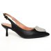 Scarpin Vizzano Slingback Coração Strass Feminino - Preto