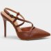 Scarpin Vizzano Salto Alto Tiras Cruzadas Feminino - Marrom
