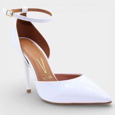 Scarpin Vizzano Salto Alto Verniz Feminino - Branco Scarpin Vizzano Salto Alto Verniz Feminino - Branco