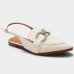 Sapatilha Vizzano Slingback Bico Fino Detalhe Strass Feminina - Off White