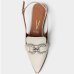 Sapatilha Vizzano Slingback Bico Fino Detalhe Strass Feminina - Off White