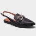 Sapatilha Vizzano Slingback Bico Fino Detalhe Strass Feminina - Preto