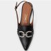 Sapatilha Vizzano Slingback Bico Fino Detalhe Strass Feminina - Preto