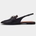 Sapatilha Vizzano Slingback Bico Fino Detalhe Strass Feminina - Preto