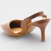Scarpin Vizzano Slingback Detalhe Bico Fino Salto Baixo - Caramelo