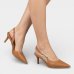 Scarpin Vizzano Slingback Detalhe Bico Fino Salto Baixo - Caramelo