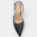 Scarpin Vizzano Slingback Detalhe Bico Fino Salto Baixo - Preto