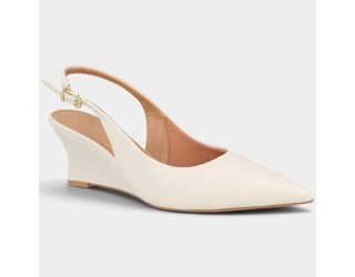 Scarpin Anabela Vizzano Salto Médio Feminino - Off White