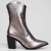 Bota Western Cano Médio Vizzano Metalizada Feminina - Prata