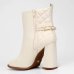 Bota Cano Curto Vizzano Matelassê Salto Alto Feminina - Off White