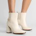 Bota Cano Curto Vizzano Matelassê Salto Alto Feminina - Off White