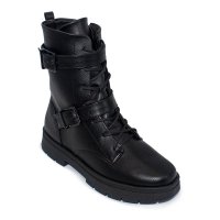 Bota Coturno Vizzano Fivelas Cadarço Floather - Preto