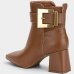 Bota Vizzano Fivela Cano Baixo Feminina - Marrom
