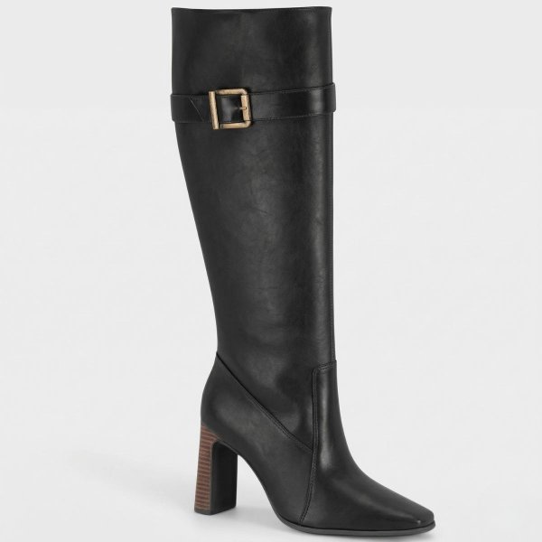 Bota Vizzano Cano Alto Salto Listrado Feminina - Preto