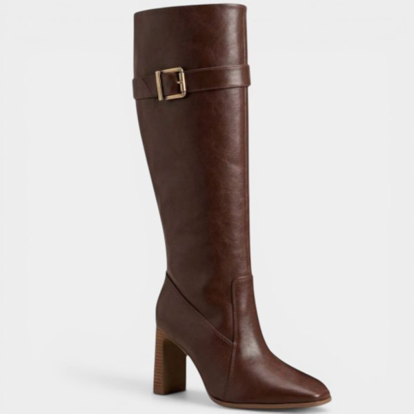 Bota Vizzano Cano Alto Salto Listrado Feminina - Marrom