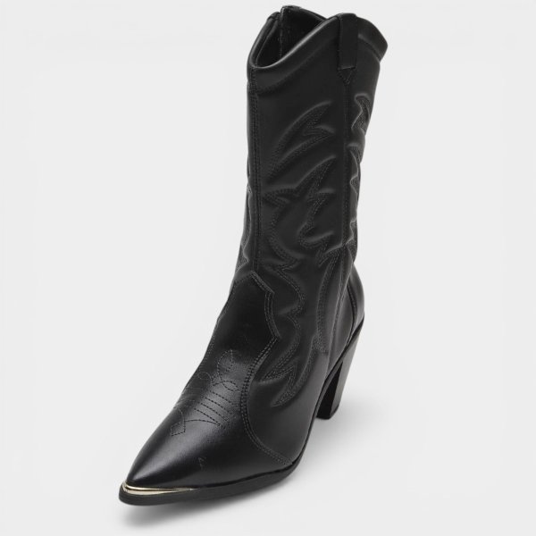 Bota Vizzano Western Cano Médio Feminina - Preto