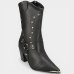 Bota Vizzano Apliques Cano Médio Feminina - Preto